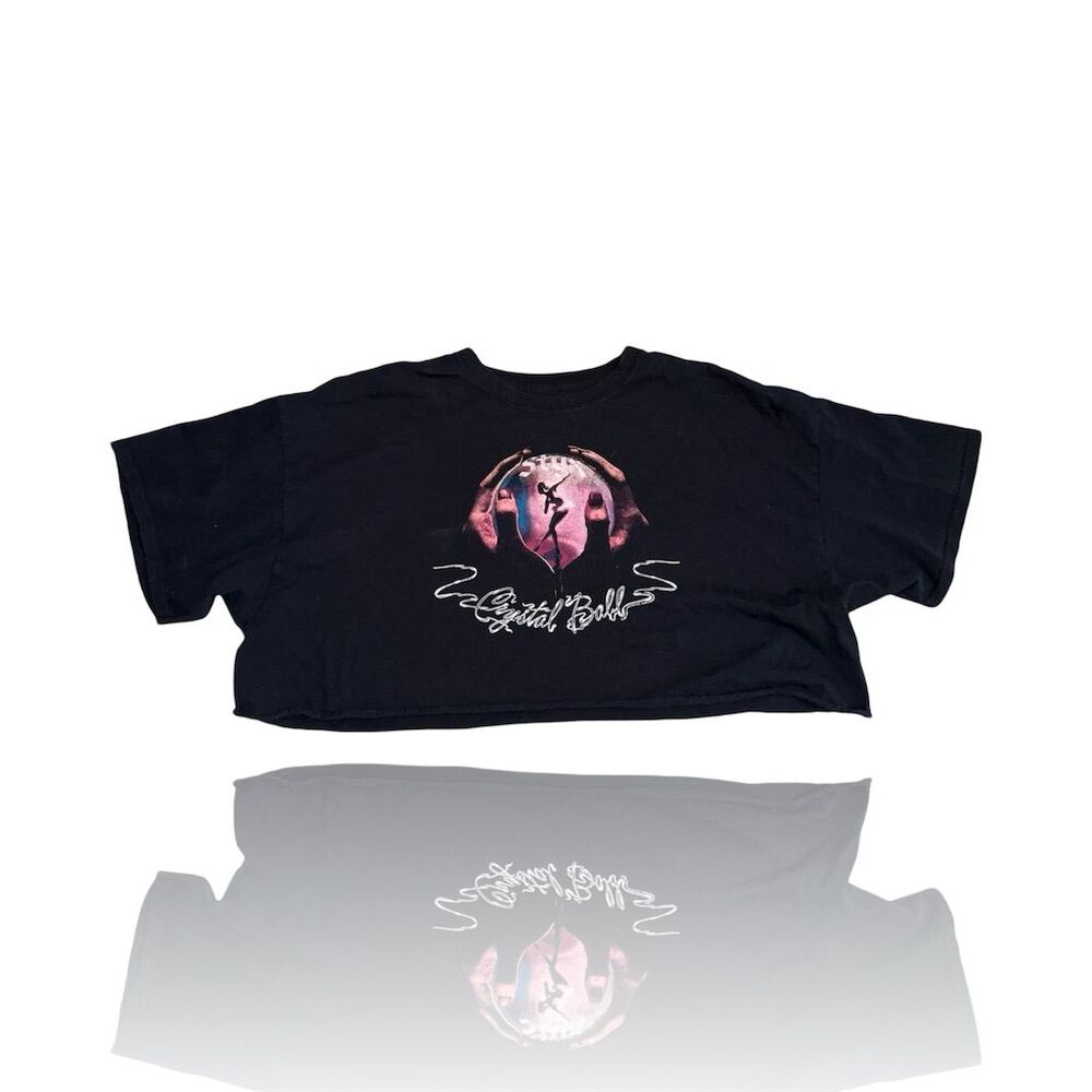 Styx Crystal Ball Album Cover Women's Crop Top T-Shirt Black Size L